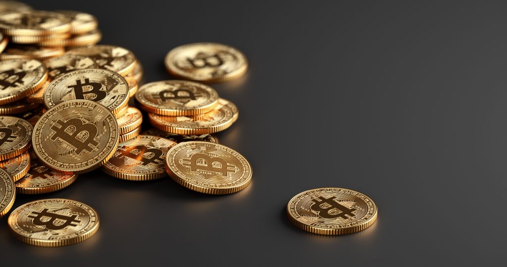 bitcoins bit coins gold bitcoins 3d illustration bitcoin o chuletón